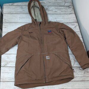 Carhartt FR Full Swing Sherpa-Lined Canvas Jacket Brown – Women’s M (8/10)